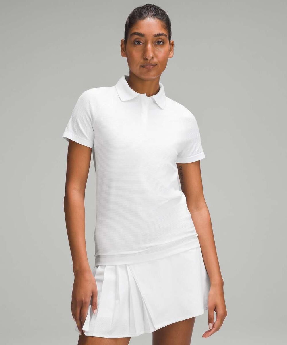 Lululemon Swiftly Tech Short Sleeve Polo Shirt White Size 8